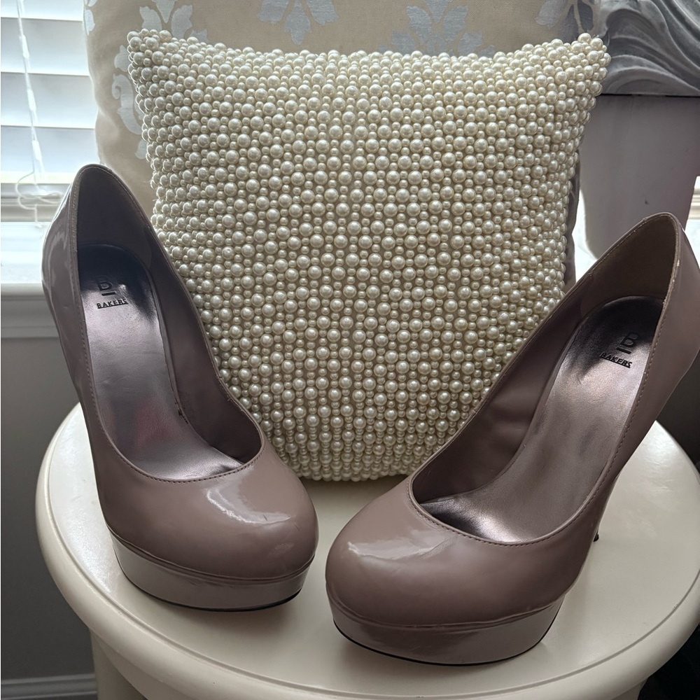 Bakers Taupe High Platform Heels